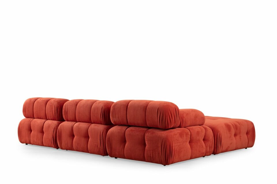 Sedežna Doblo 3 Seater with Pouffe ( L1-O1-1R-Pouffe) - Rdeča