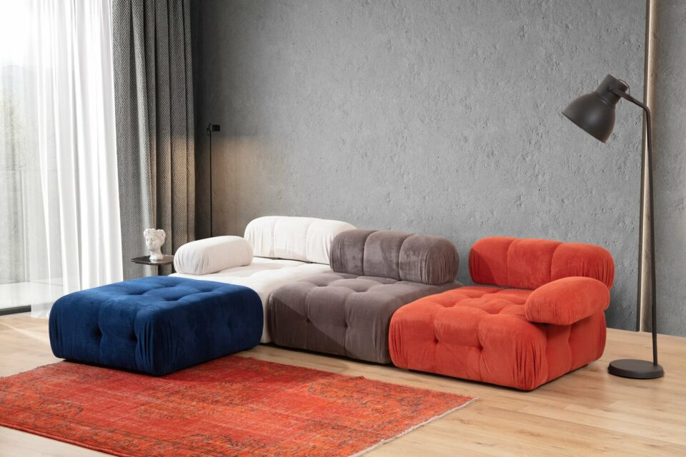 Sedežna Doblo 3 Seater with Pouffe ( L1-O1-1R-Pouffe)