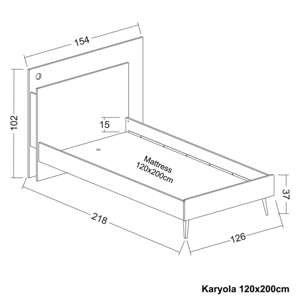 Tapeciran drveni krevet Pax 120 x 200